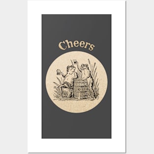 Cheers! Vintage Frogs Illustration Posters and Art